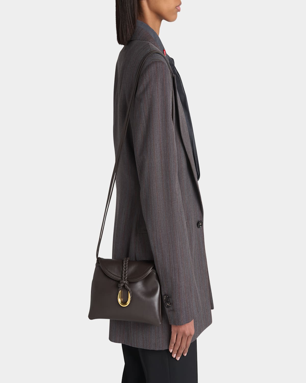 Bottega Veneta Small Liberta Leather Shoulder Bag In Fondant