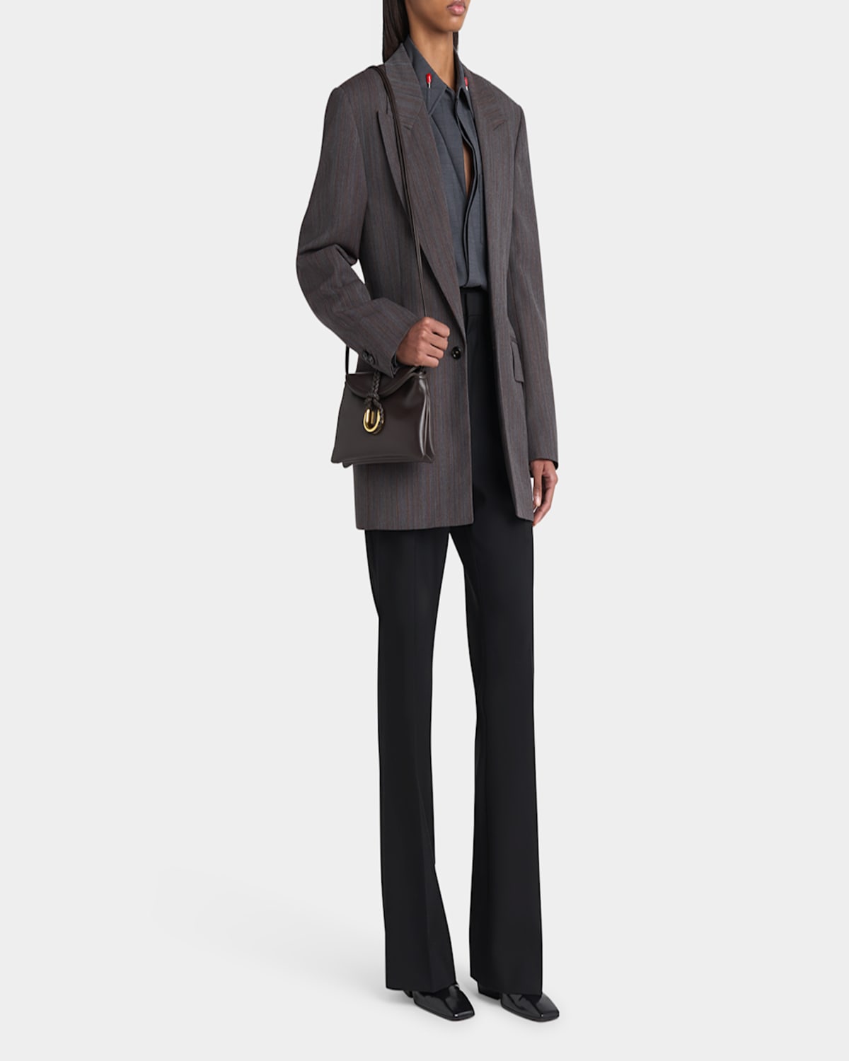 Bottega Veneta Small Liberta Leather Shoulder Bag In Fondant