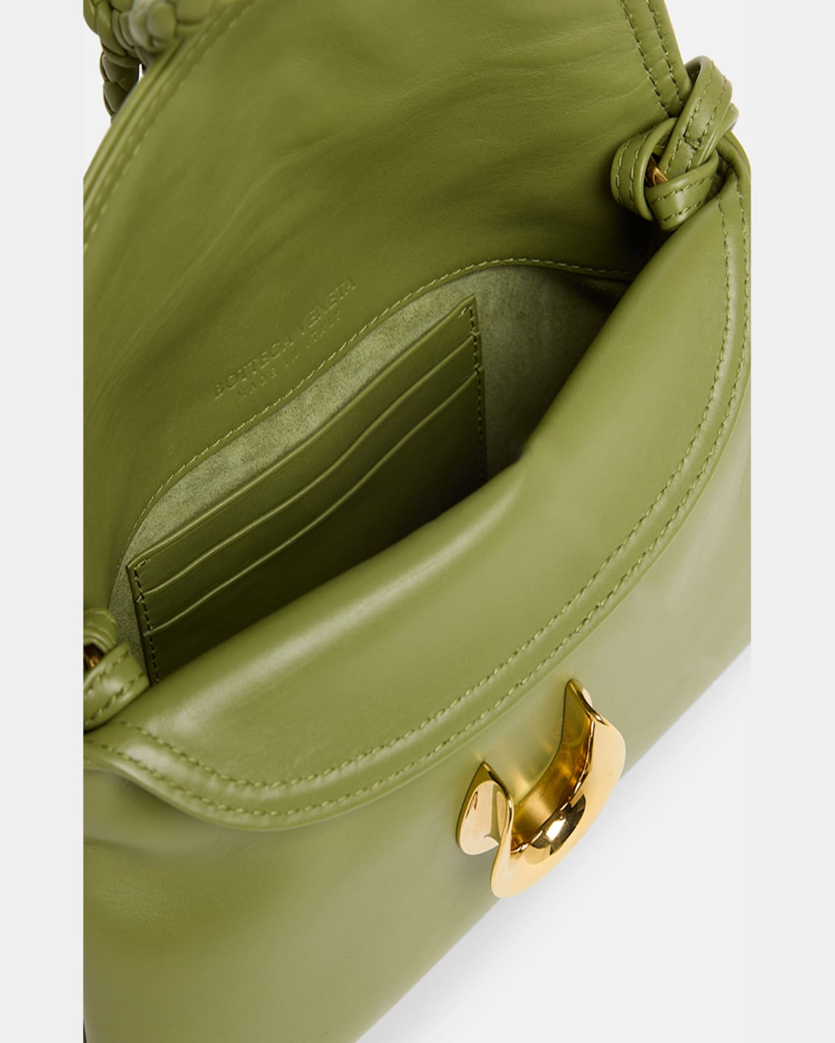Bottega Veneta Liberta Baby Smooth Calfskin Clutch Bag In Matcha