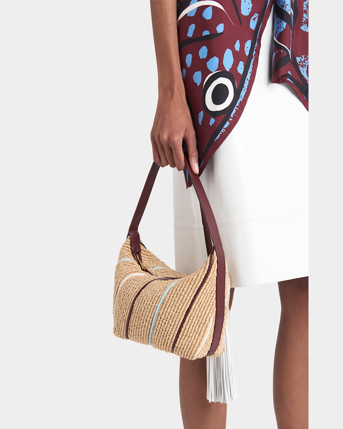 Bottega Veneta Wallace Mini Striped Shoulder Bag In Natural Multi
