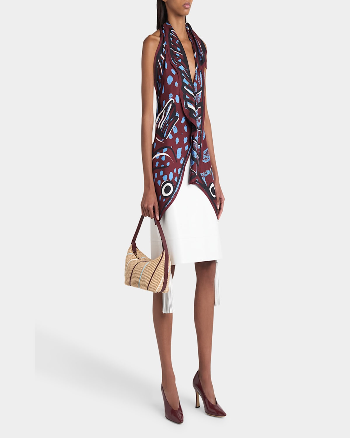 Bottega Veneta Wallace Mini Striped Shoulder Bag In Natural Multi