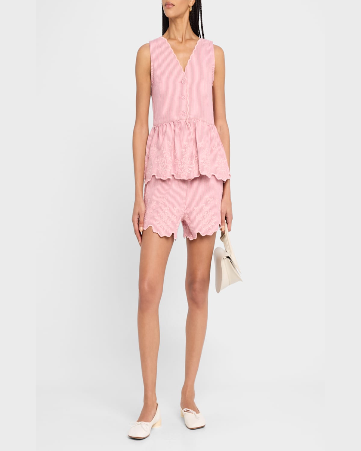 Shop Damson Madder Lana Embroidered Drawstring Shorts In Blue