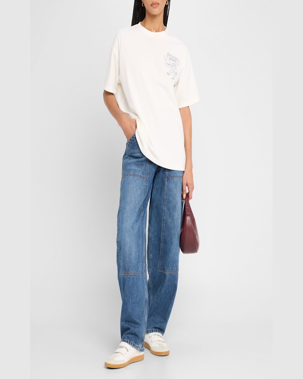 Shop Damson Madder Gelati Girl Crewneck Boyfriend Tee In White