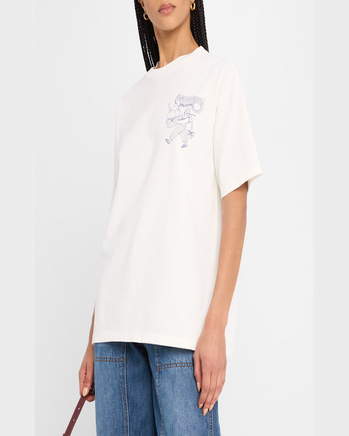 Shop Damson Madder Gelati Girl Crewneck Boyfriend Tee In White
