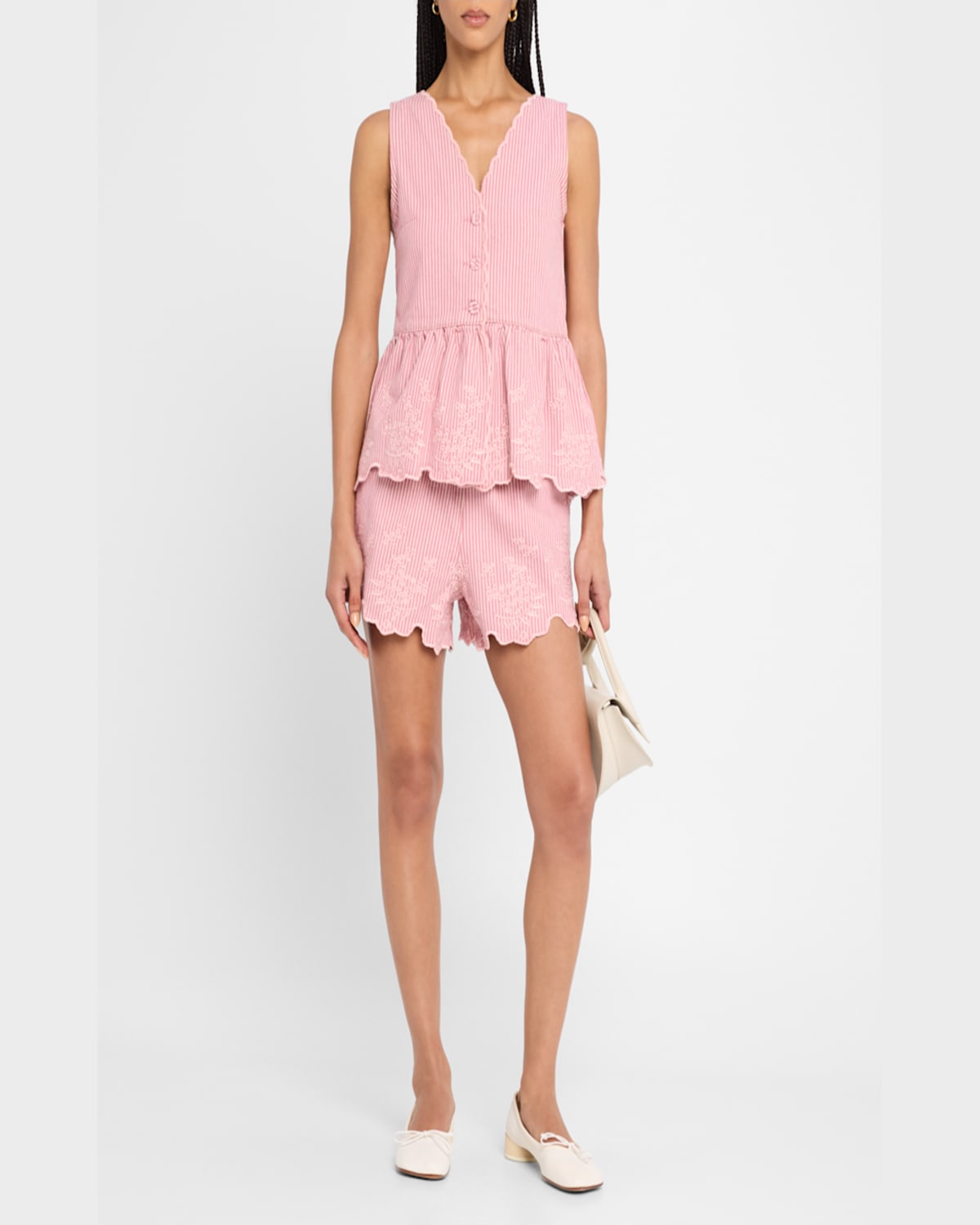 Shop Damson Madder Lana Embroidered Sleeveless Top In Blue