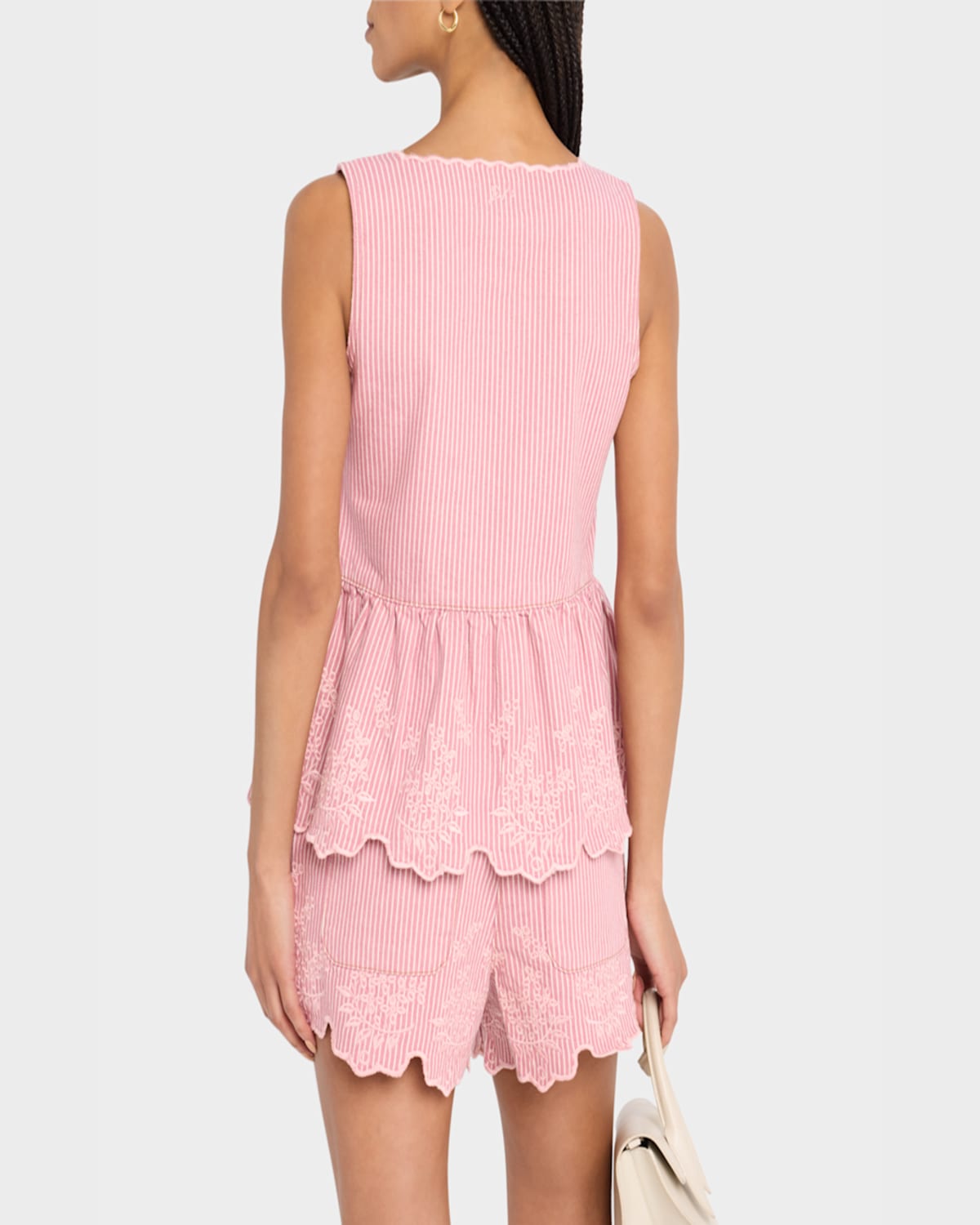Shop Damson Madder Lana Embroidered Sleeveless Top In Blue