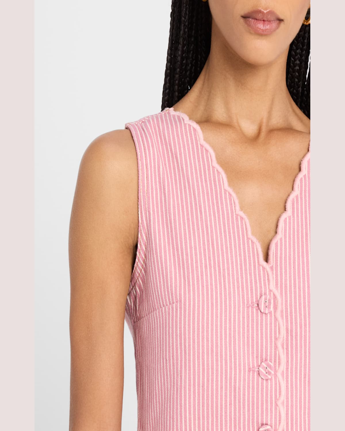 Shop Damson Madder Lana Embroidered Sleeveless Top In Blue