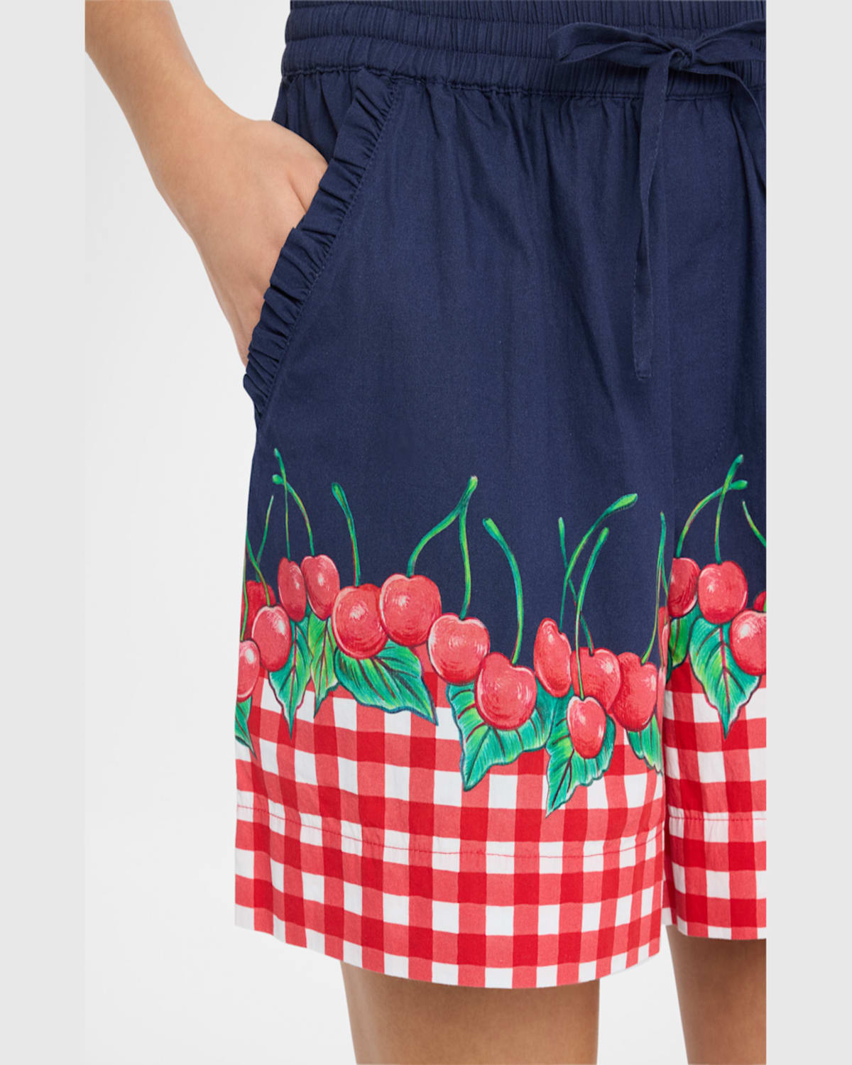 Shop Damson Madder Cherry Pie Drawstring Shorts In Navyred