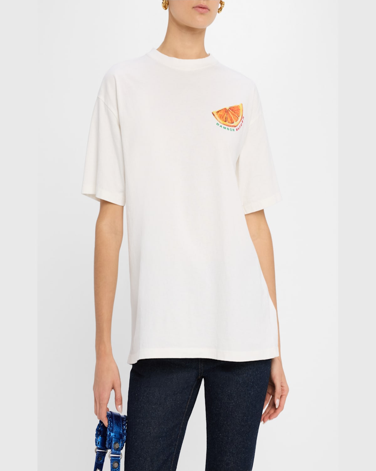 Shop Damson Madder Spritz Crewneck Boyfriend Tee In White