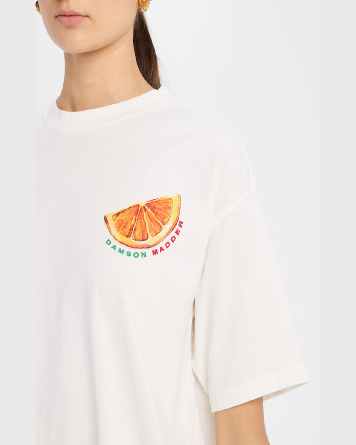 Shop Damson Madder Spritz Crewneck Boyfriend Tee In White