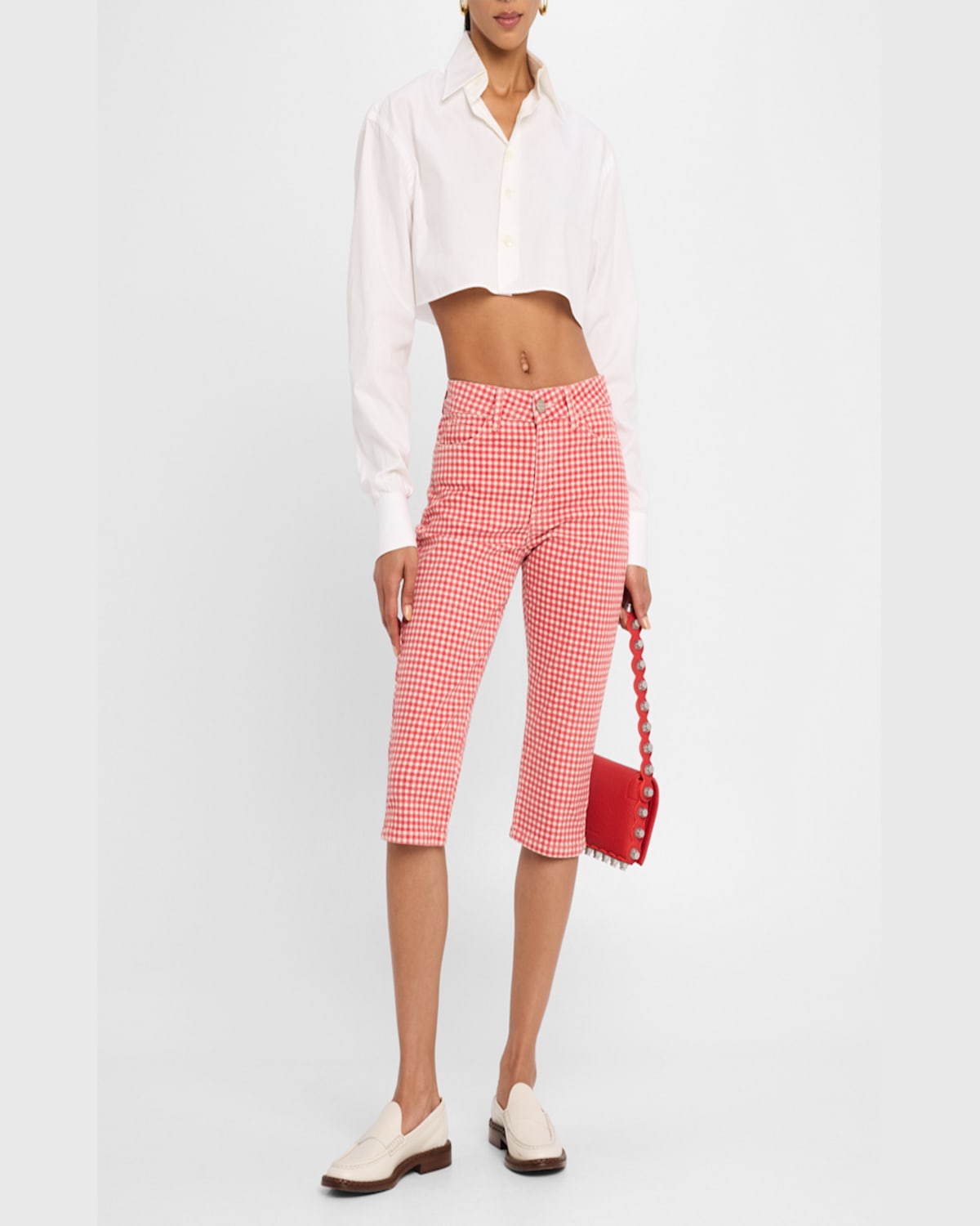 DAMSON MADDER GINGHAM CAPRI JEANS 