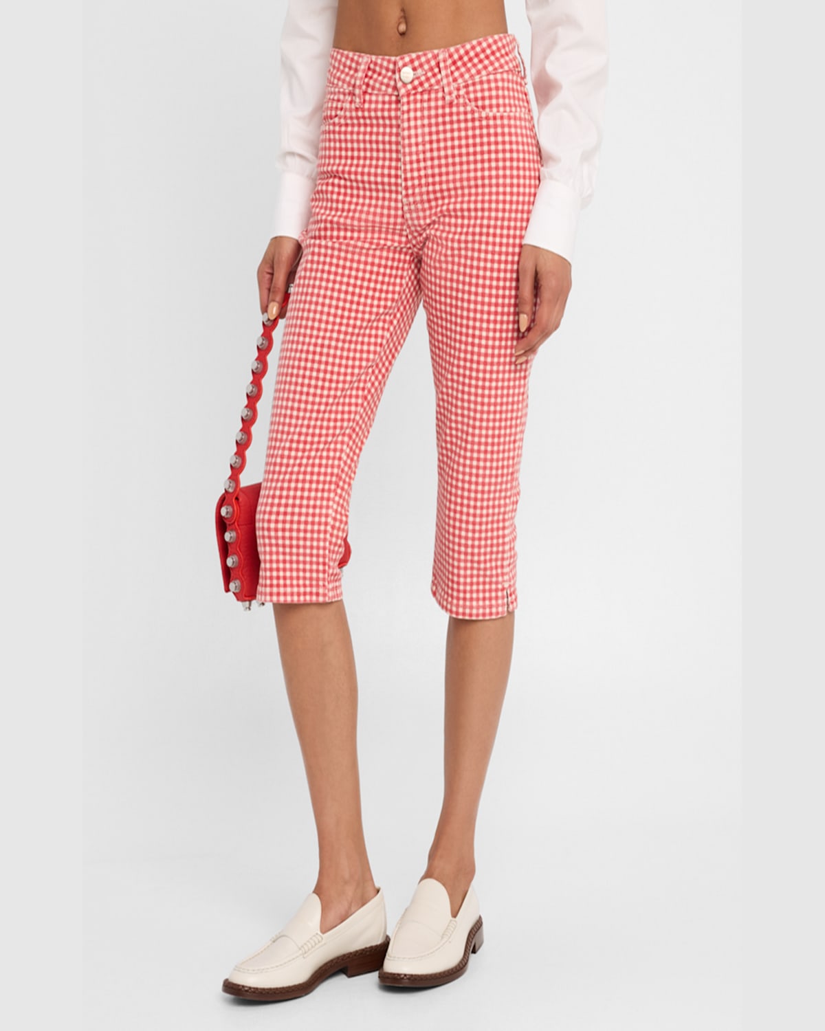 DAMSON MADDER GINGHAM CAPRI JEANS 