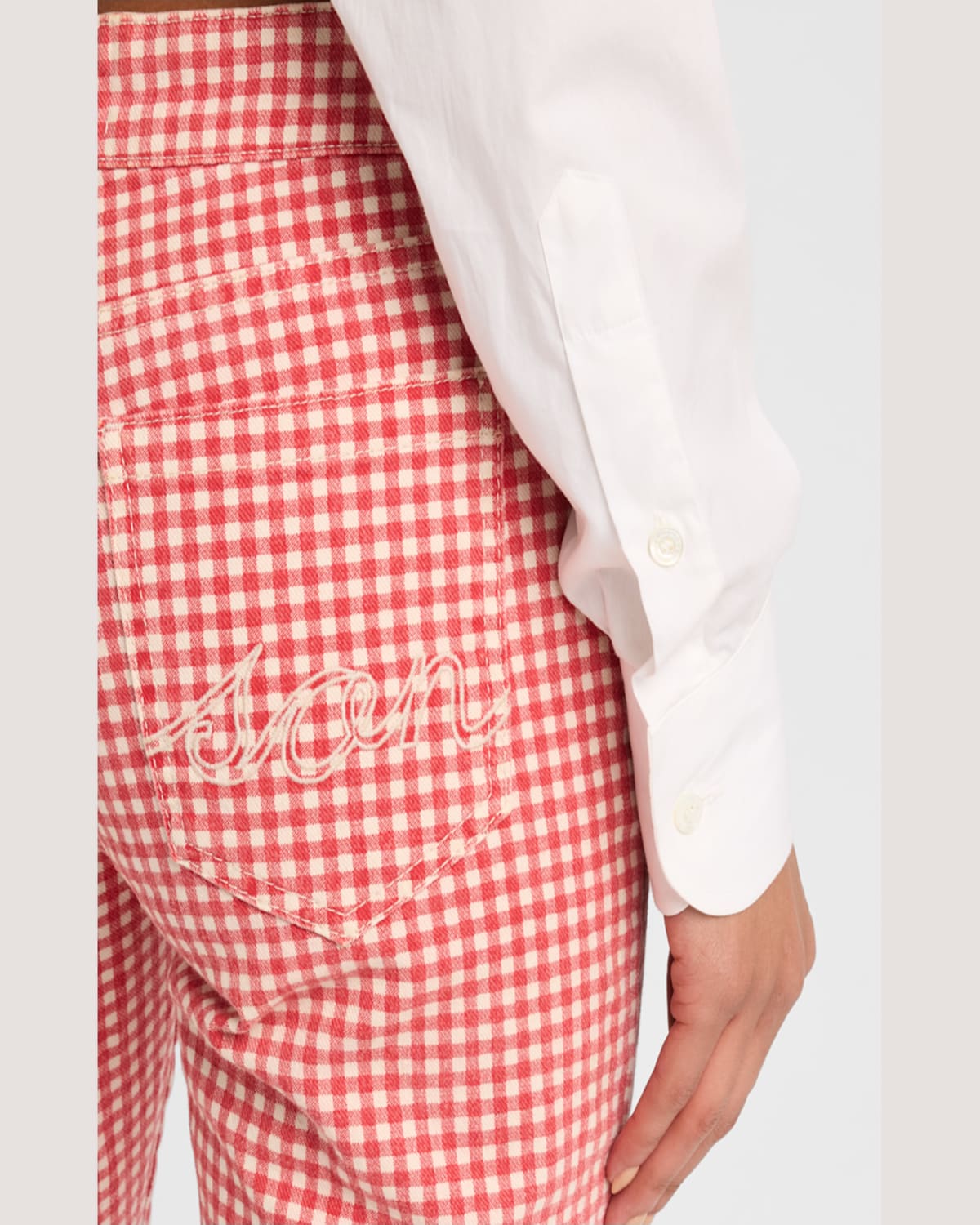 DAMSON MADDER GINGHAM CAPRI JEANS 