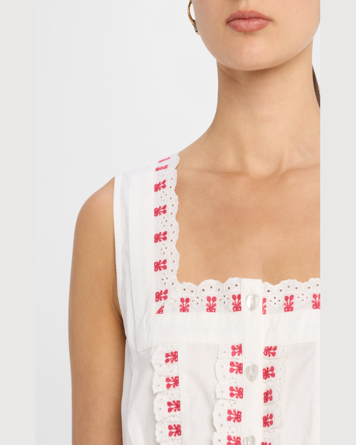 DAMSON MADDER AMAYA EMBROIDERED CHERRY MINI DRESS 