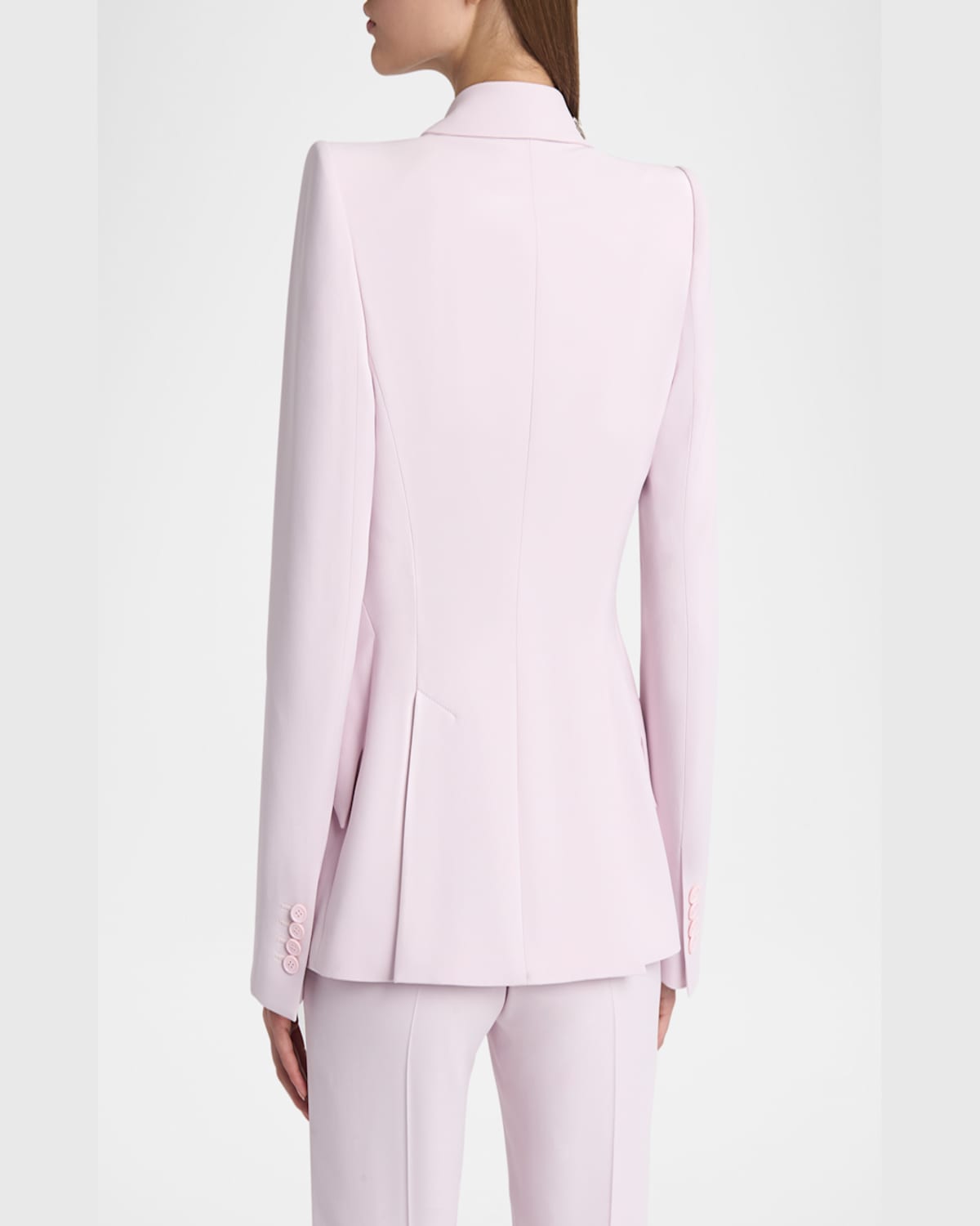 Alexander Mcqueen Floral Crystal One-button Crepe Blazer In Mauve