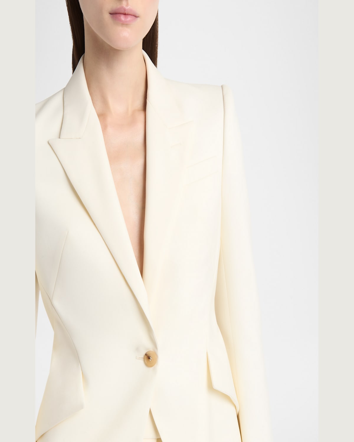 Alexander Mcqueen Mcqueen Single Breasted Wool Martingale Blazer In Bone