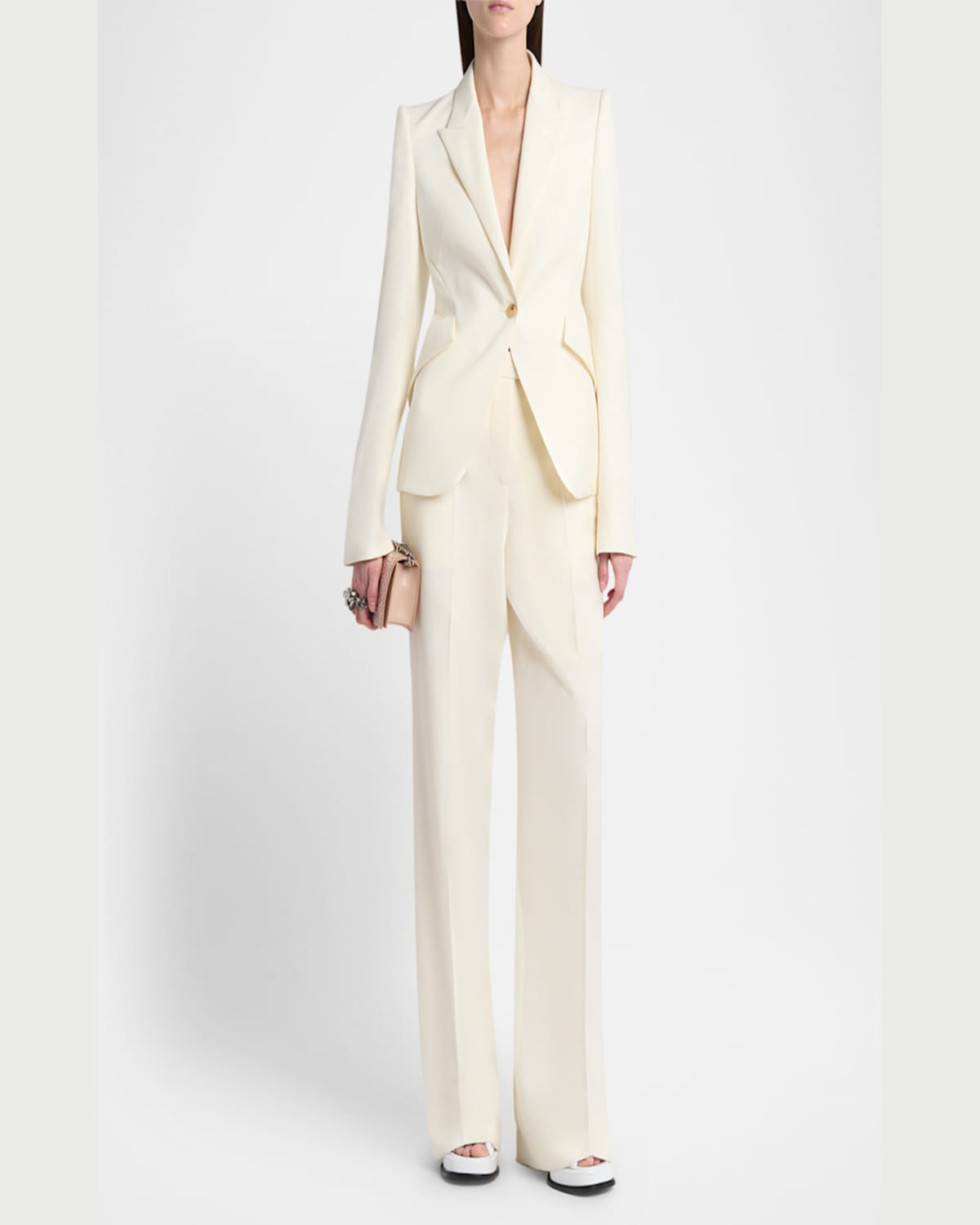 Alexander Mcqueen Loose Straight-leg Trousers In White