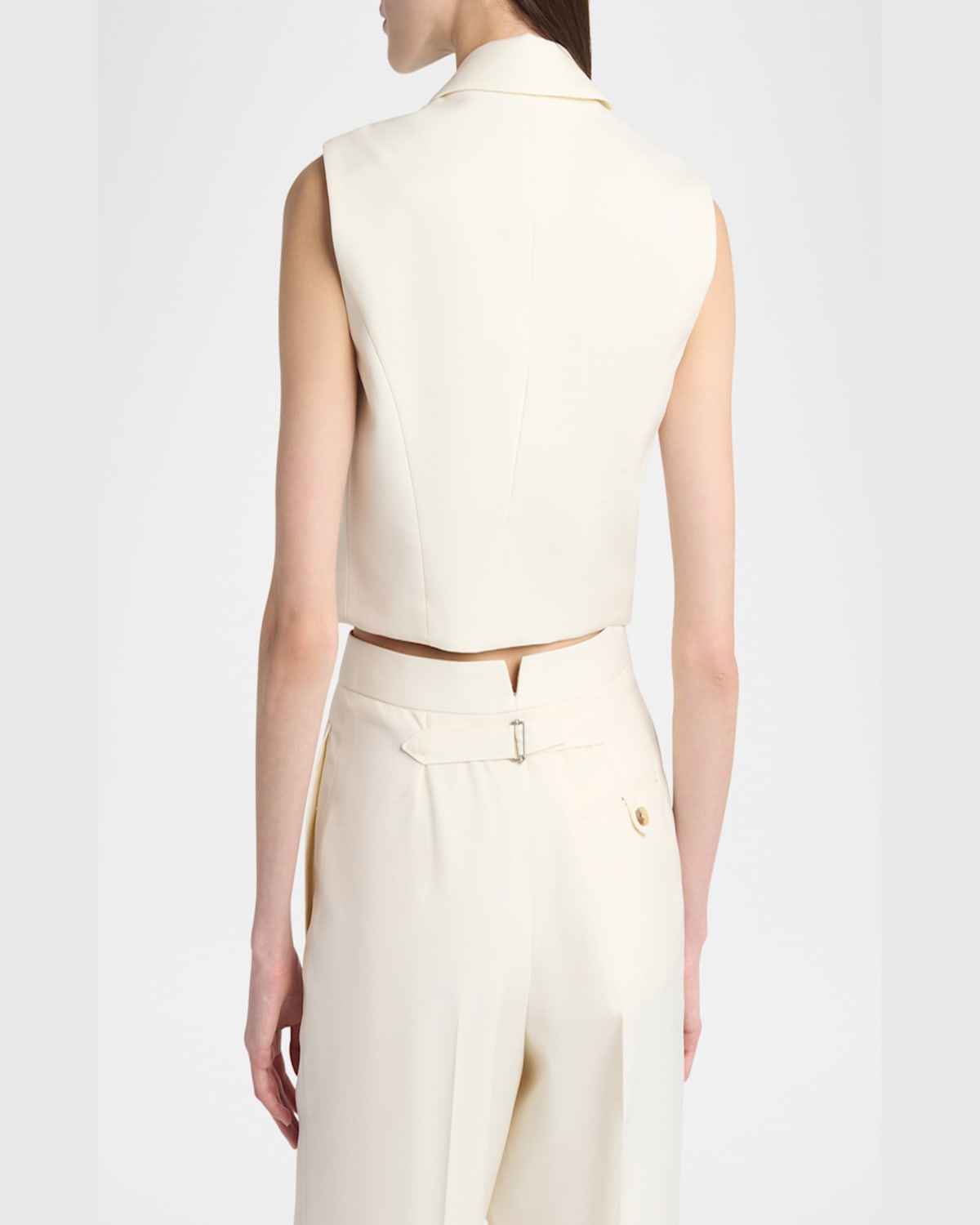 Alexander Mcqueen Tailored Sleeveless Jackets Button Detailing In Bone
