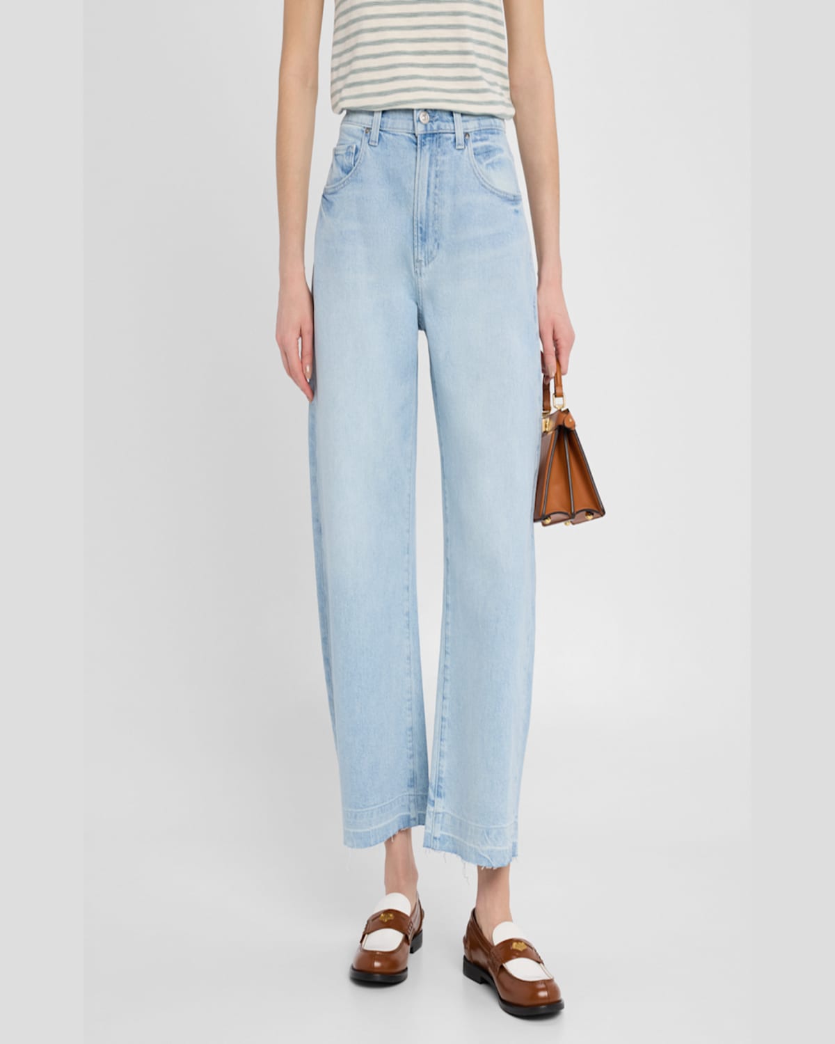 Paige Arellia Ankle Jeans With Wide Undone Hem In Fernanda With Wide Undone Hem