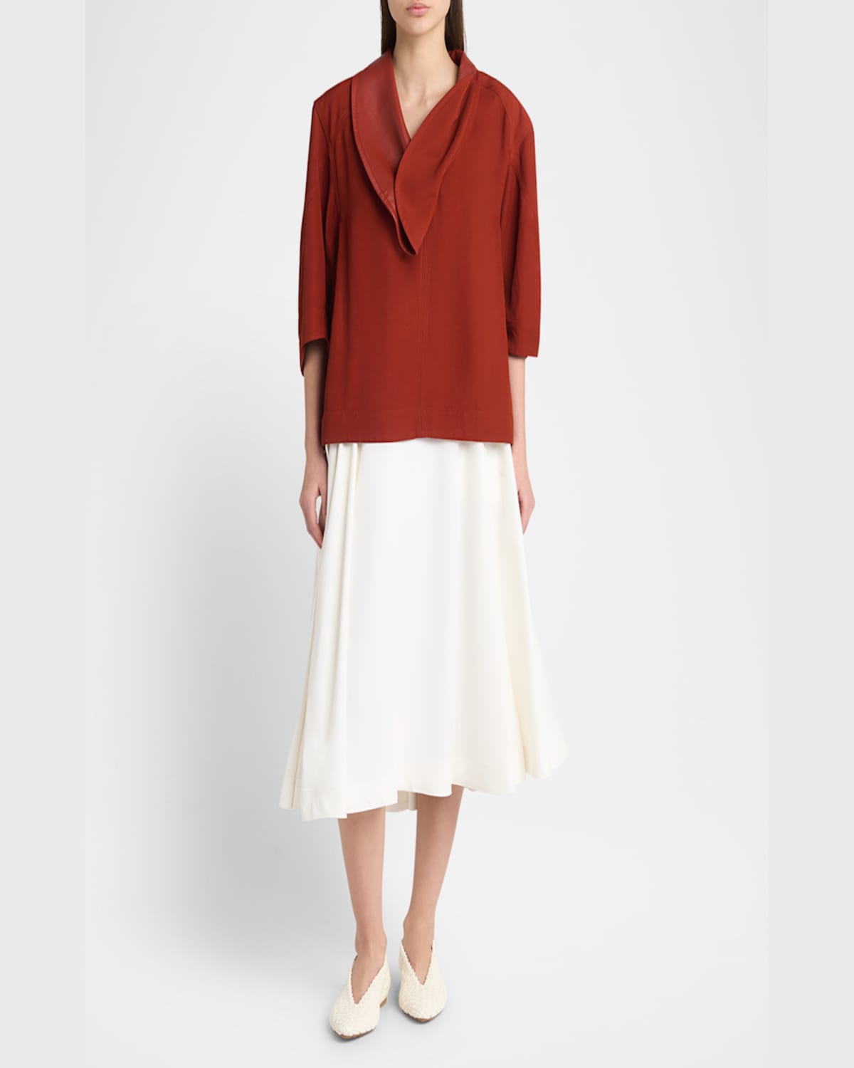 Bottega Veneta Tiziano Red Viscose Blend Blouse In Pompie