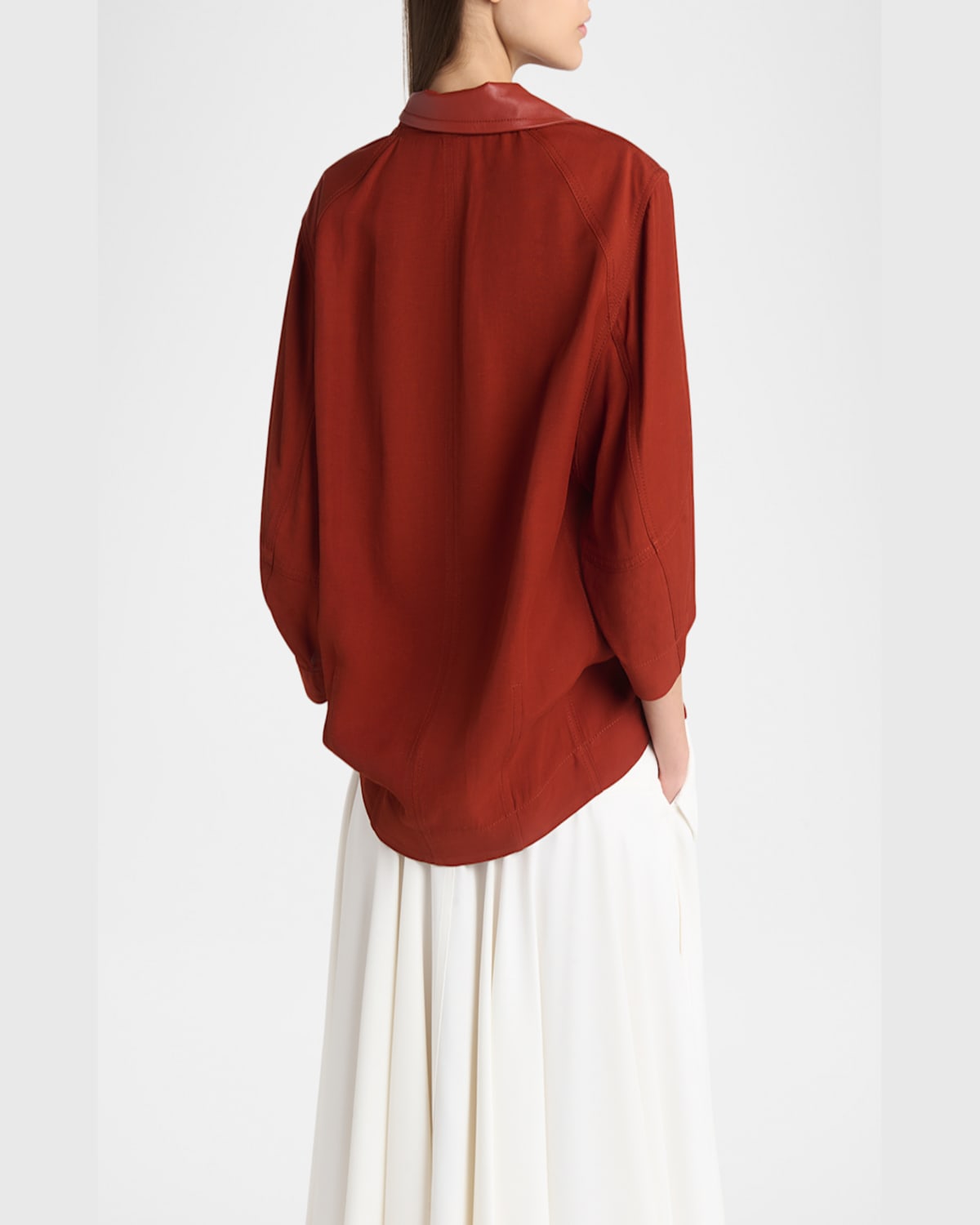 Bottega Veneta Tiziano Red Viscose Blend Blouse In Pompie