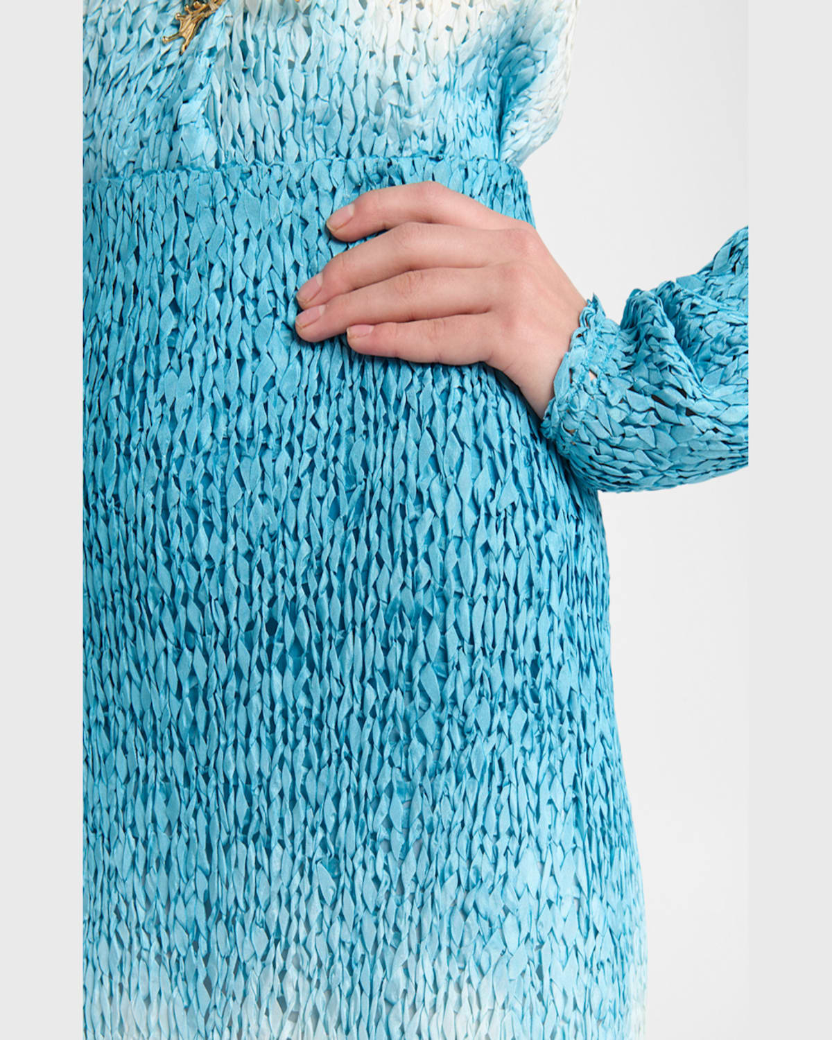Bottega Veneta Ombre Woven Silk-wool Skirt In Beigewhit