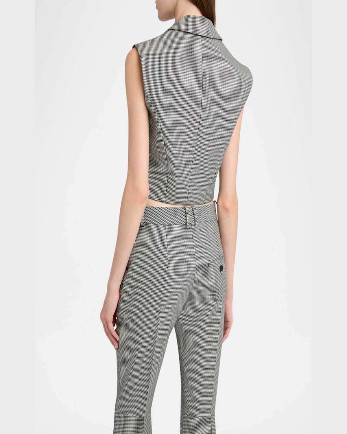 Alexander Mcqueen Wool & Mohair Vest In Black Ivory