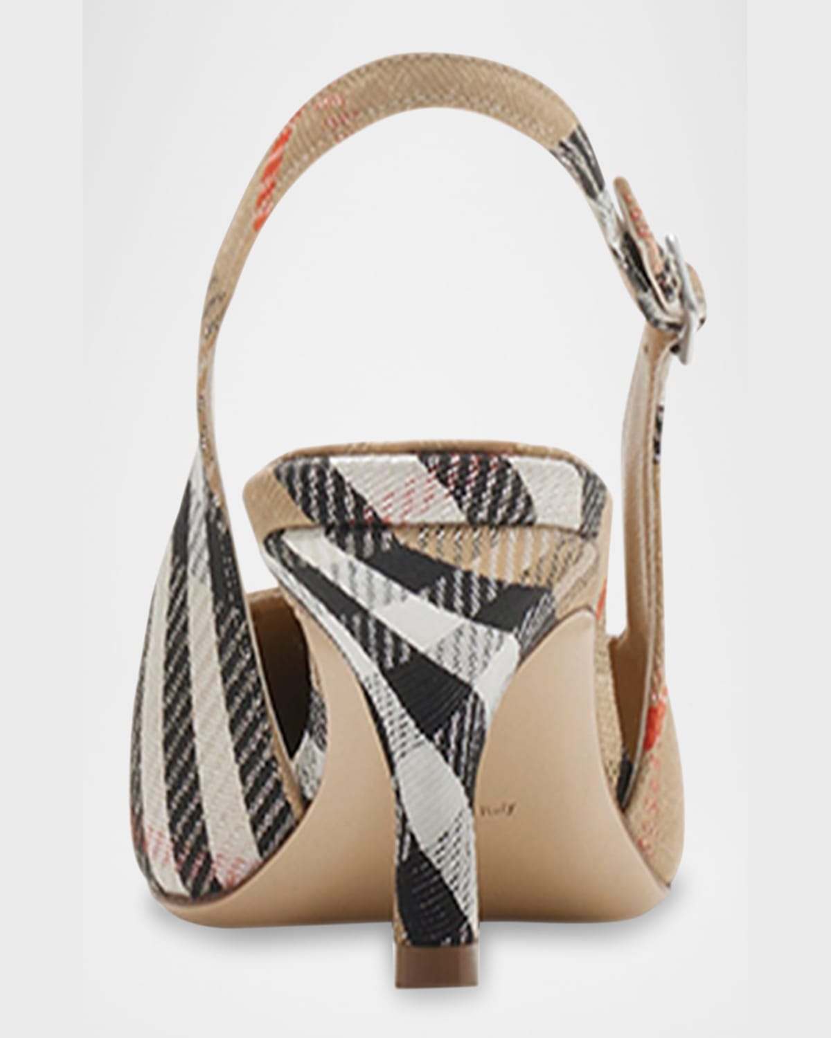 Burberry Slingback Pumps Birdie Check Women In Sand Ip Check
