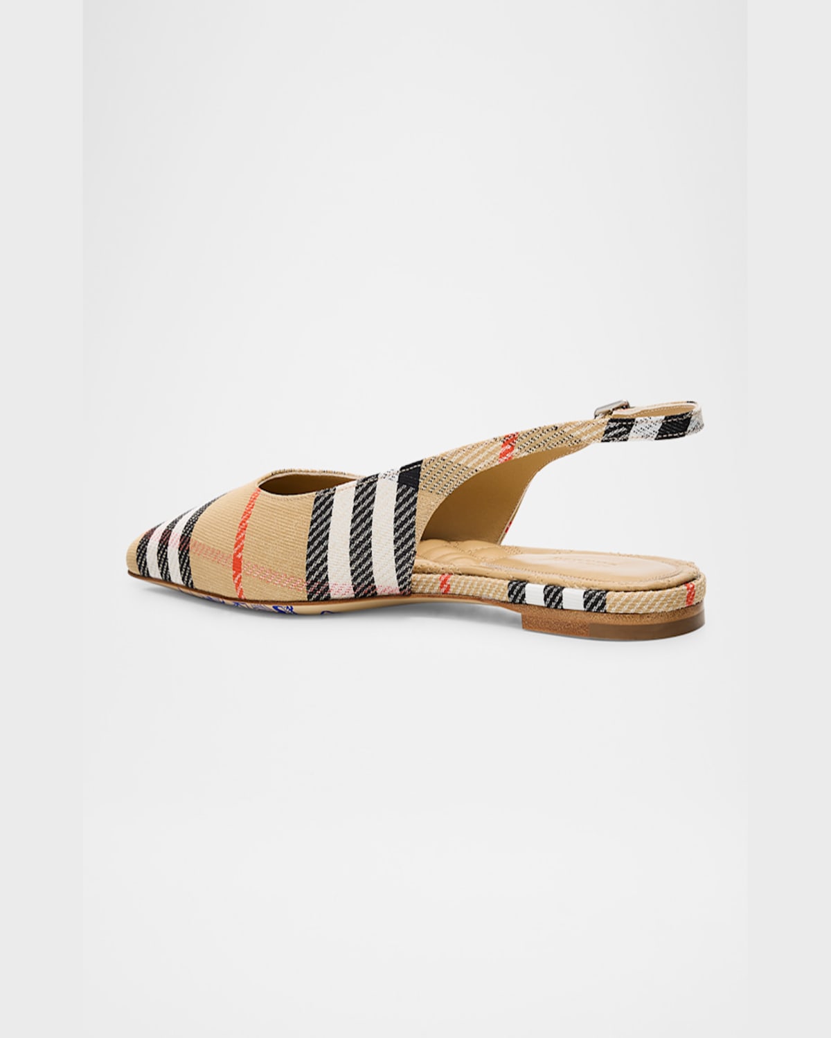 Burberry Check Birdie Slingback Ballerina Flats Women In Sand Ip Check