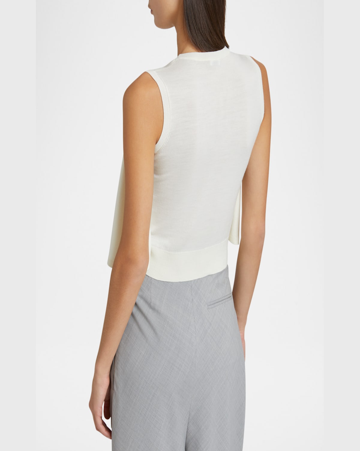 LOEWE DOUBLE-LAYER ANAGRAM SLEEVELESS WOOL SWEATER 