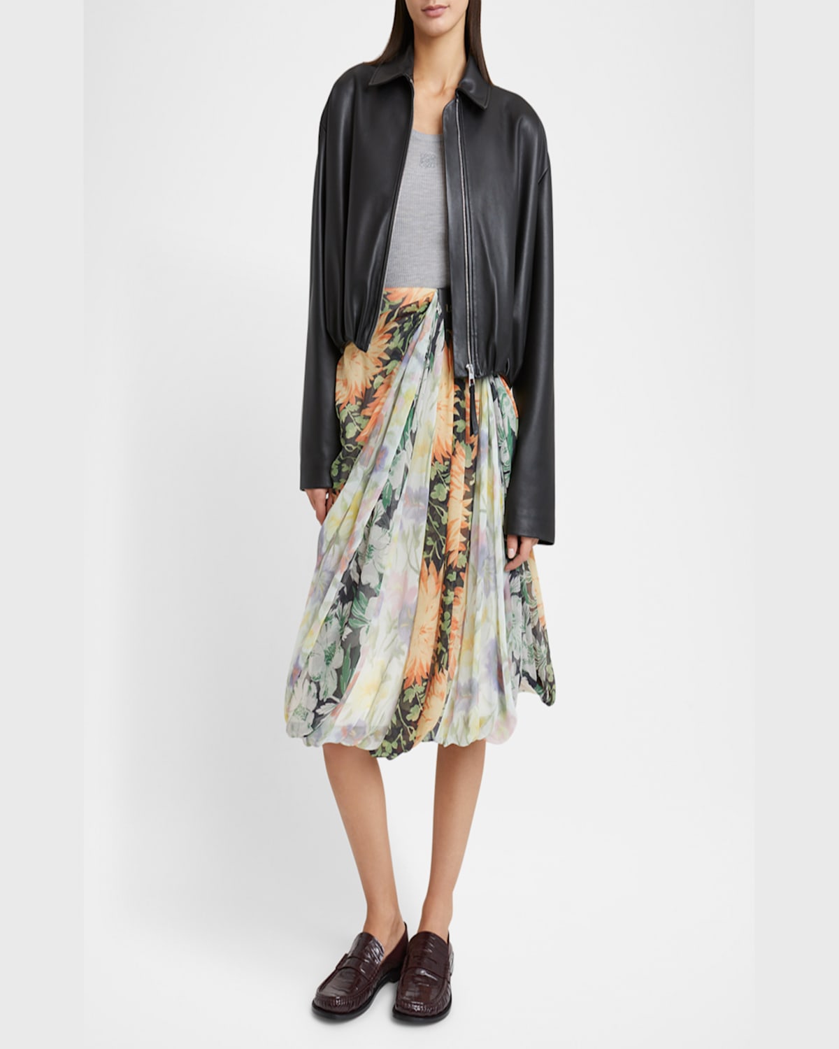 Loewe Leather Blouson Jacket In Black
