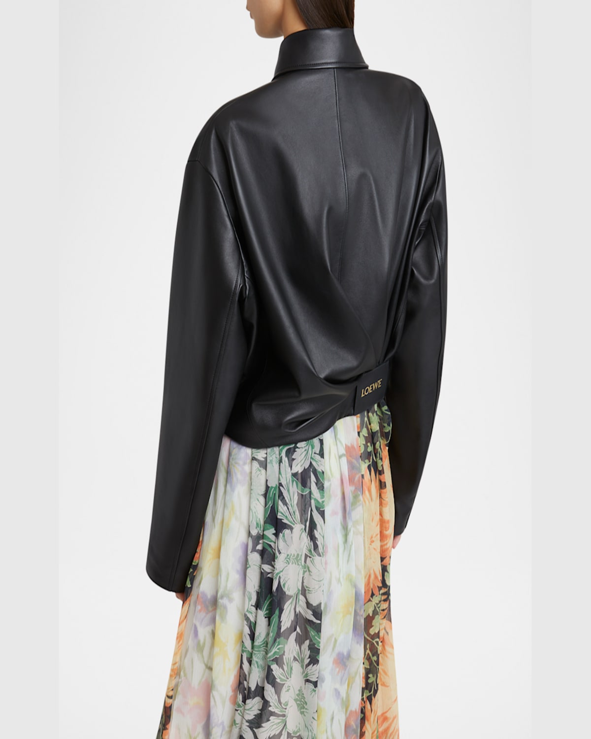 Loewe Leather Blouson Jacket In Black