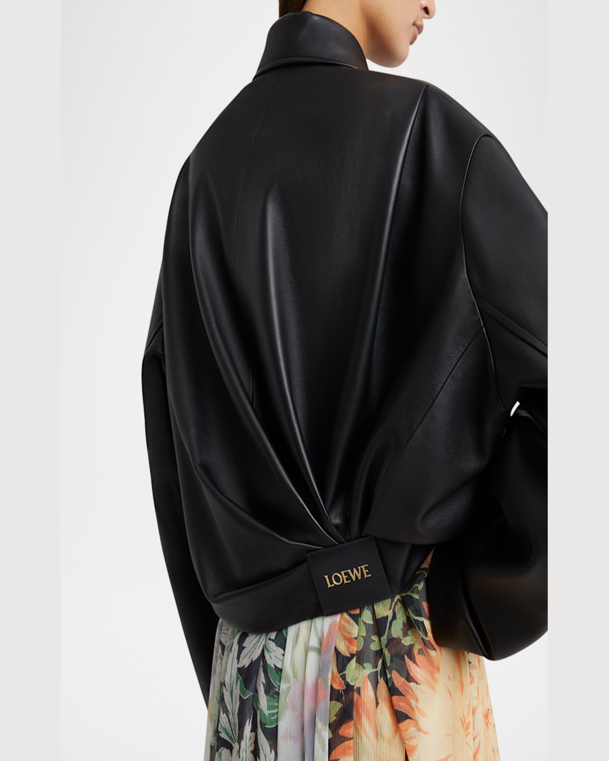 Loewe Leather Blouson Jacket In Black