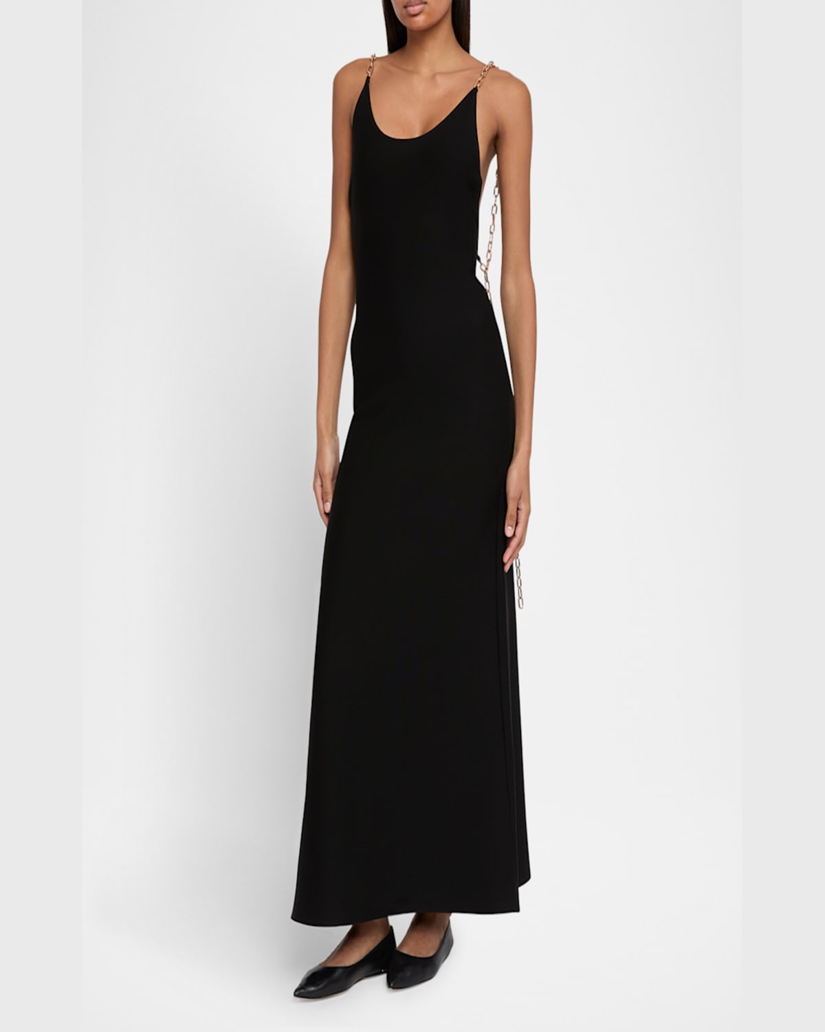 Shop Gabriela Hearst Adeona Long Chain-strap Dress