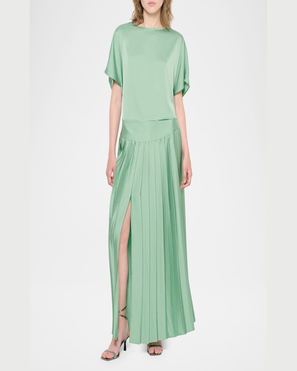 As By Df Matcha Pleated Skirt In Matcha
