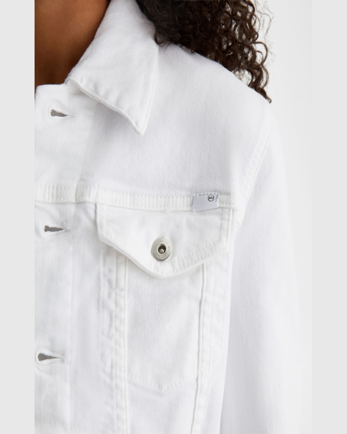 Ag Robyn Buttoned Denim Jacket In White