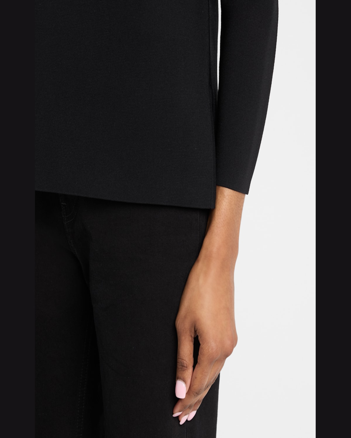 Totême Compact Knit Crewneck Sweater In Black