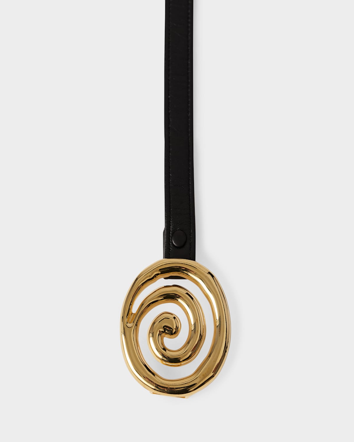 Dehanche Koru Skinny Leather Belt In Black Gold