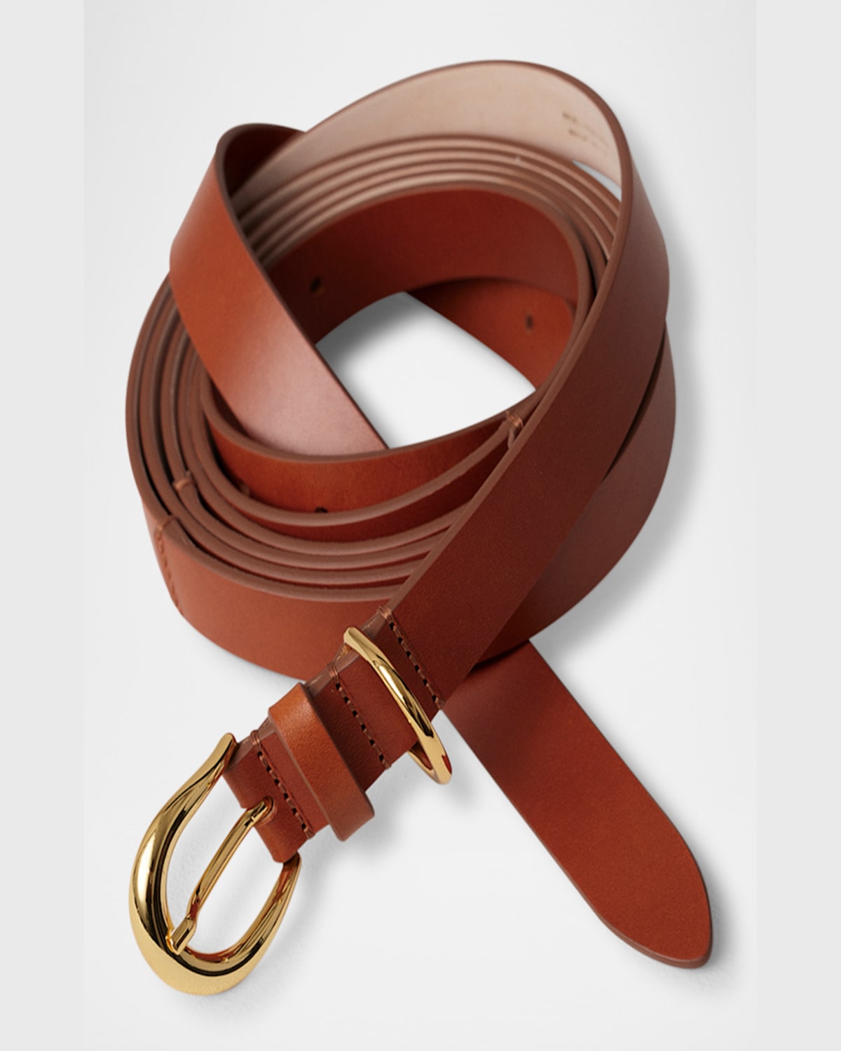 Dehanche Despina Calfskin Leather Belt In Terre Gold