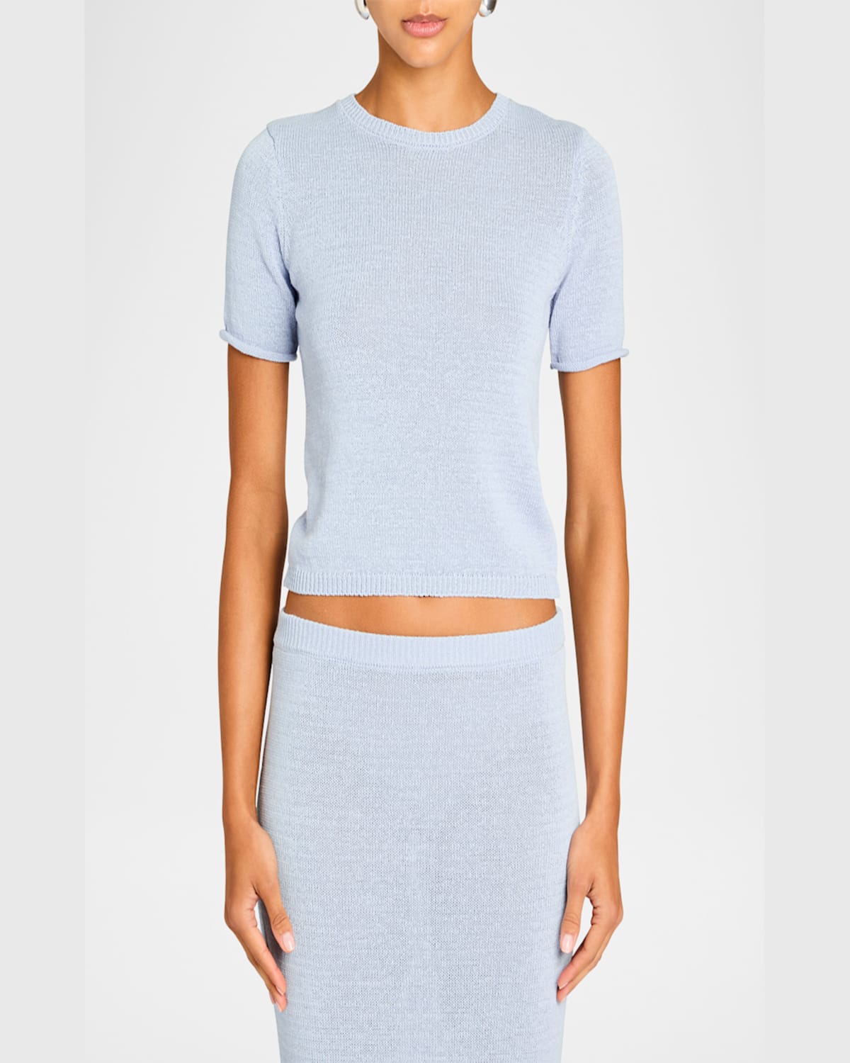 Ser.o.ya Clare Knit Baby Tee In Ice Blue