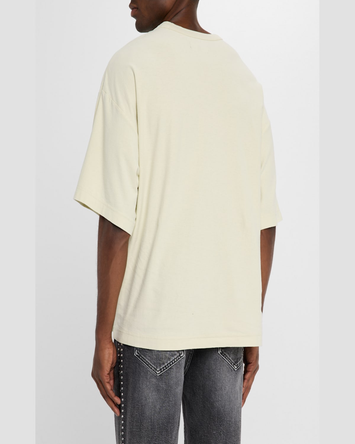 Purple Men's Oversized Graphic Logo T-shirt In Ecru