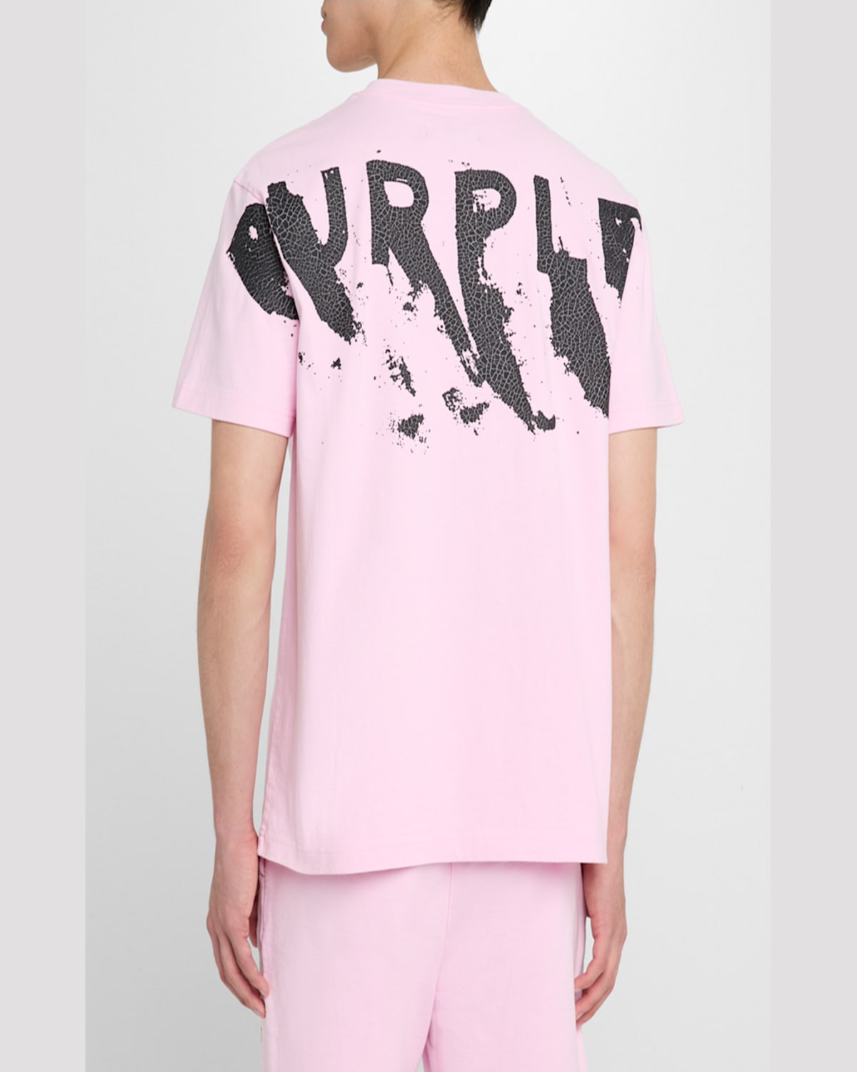 Purple Men's Painted Wordmark Jersey T-shirt In Pink
