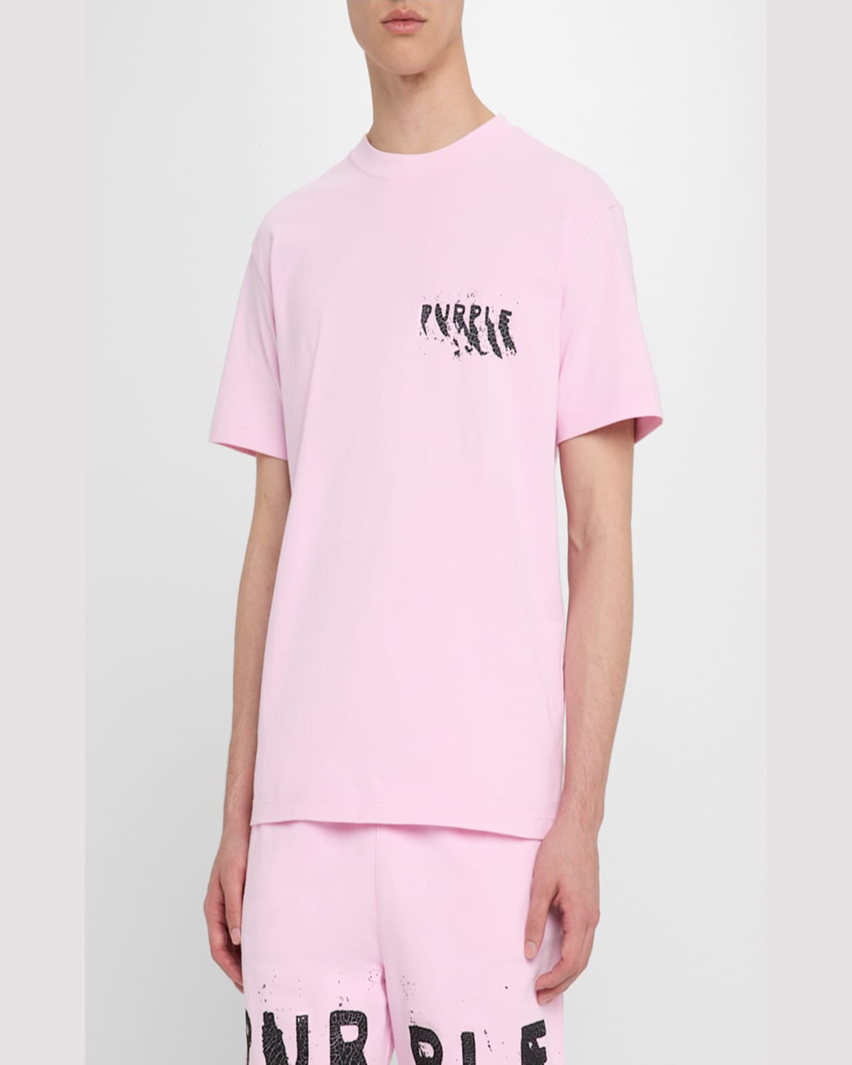 Purple Men's Painted Wordmark Jersey T-shirt In Pink