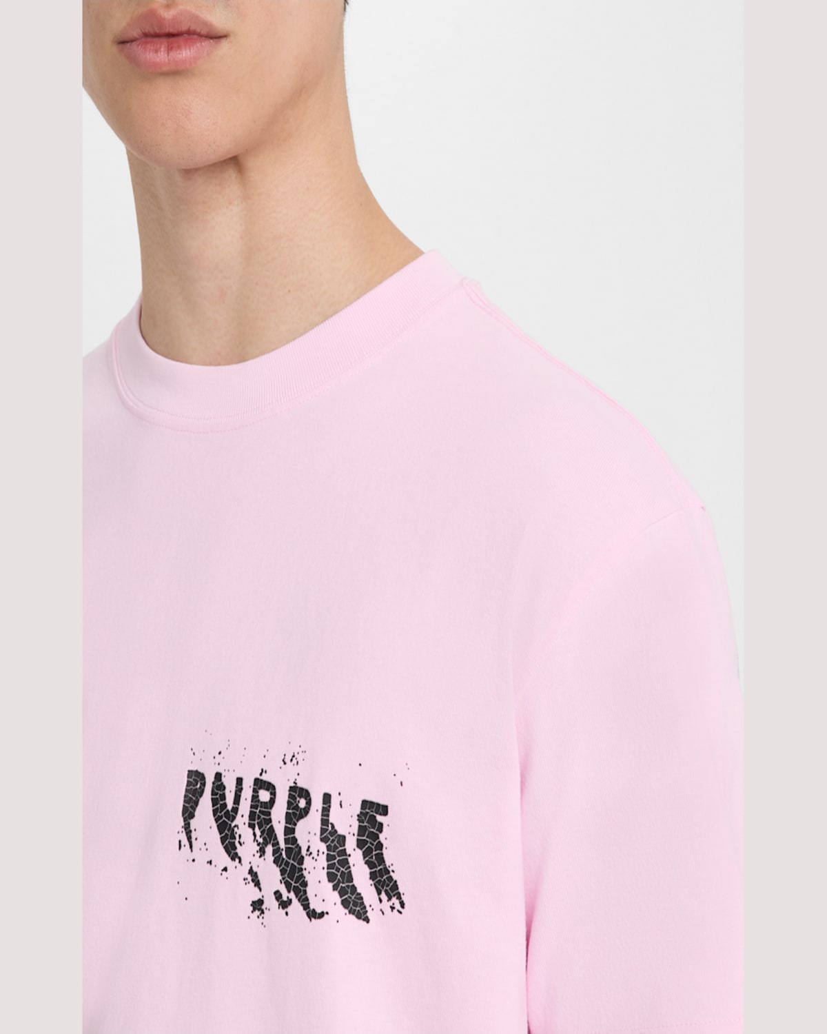 Purple Men's Painted Wordmark Jersey T-shirt In Pink