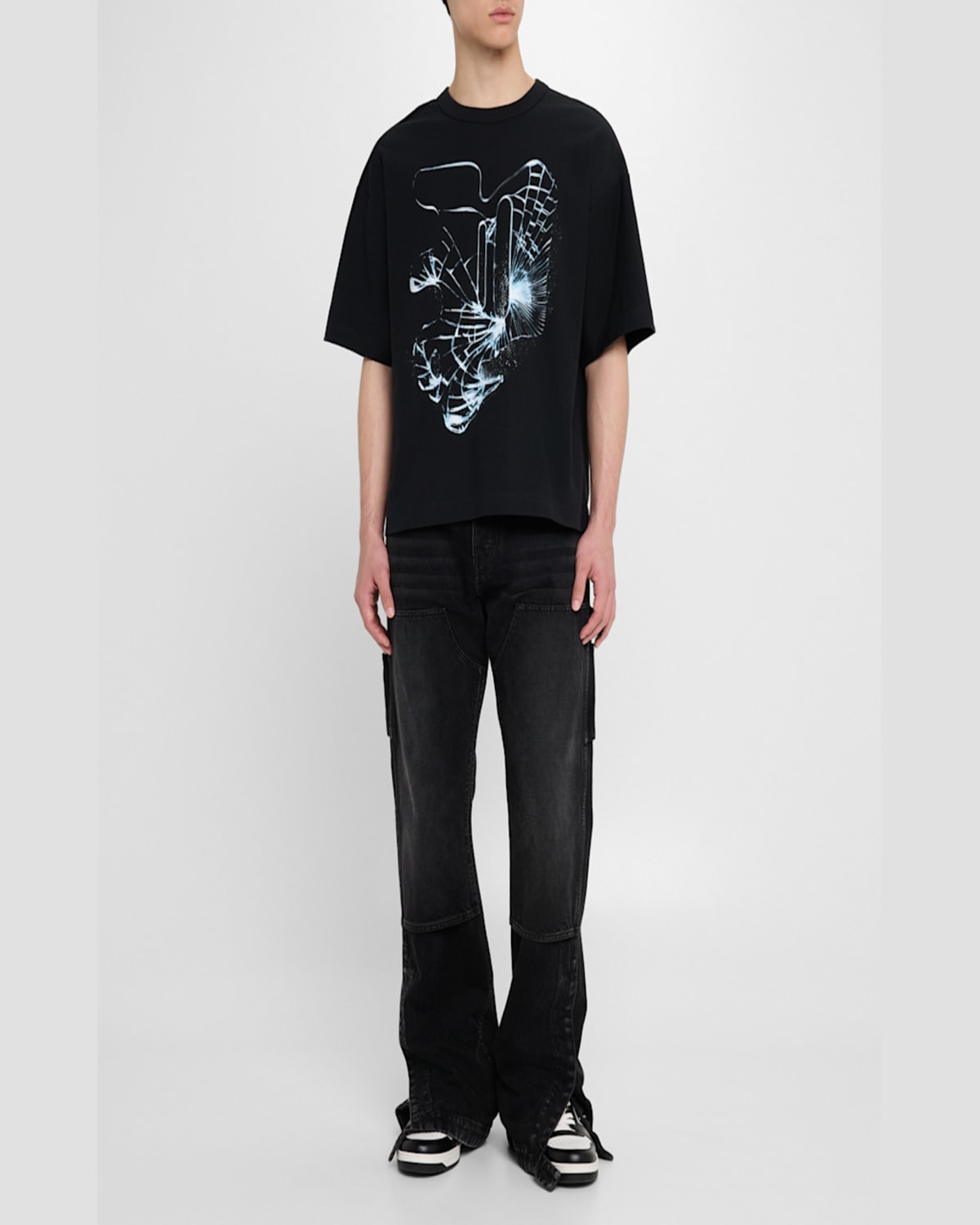 Purple Men's Shatter Jersey T-shirt In Black
