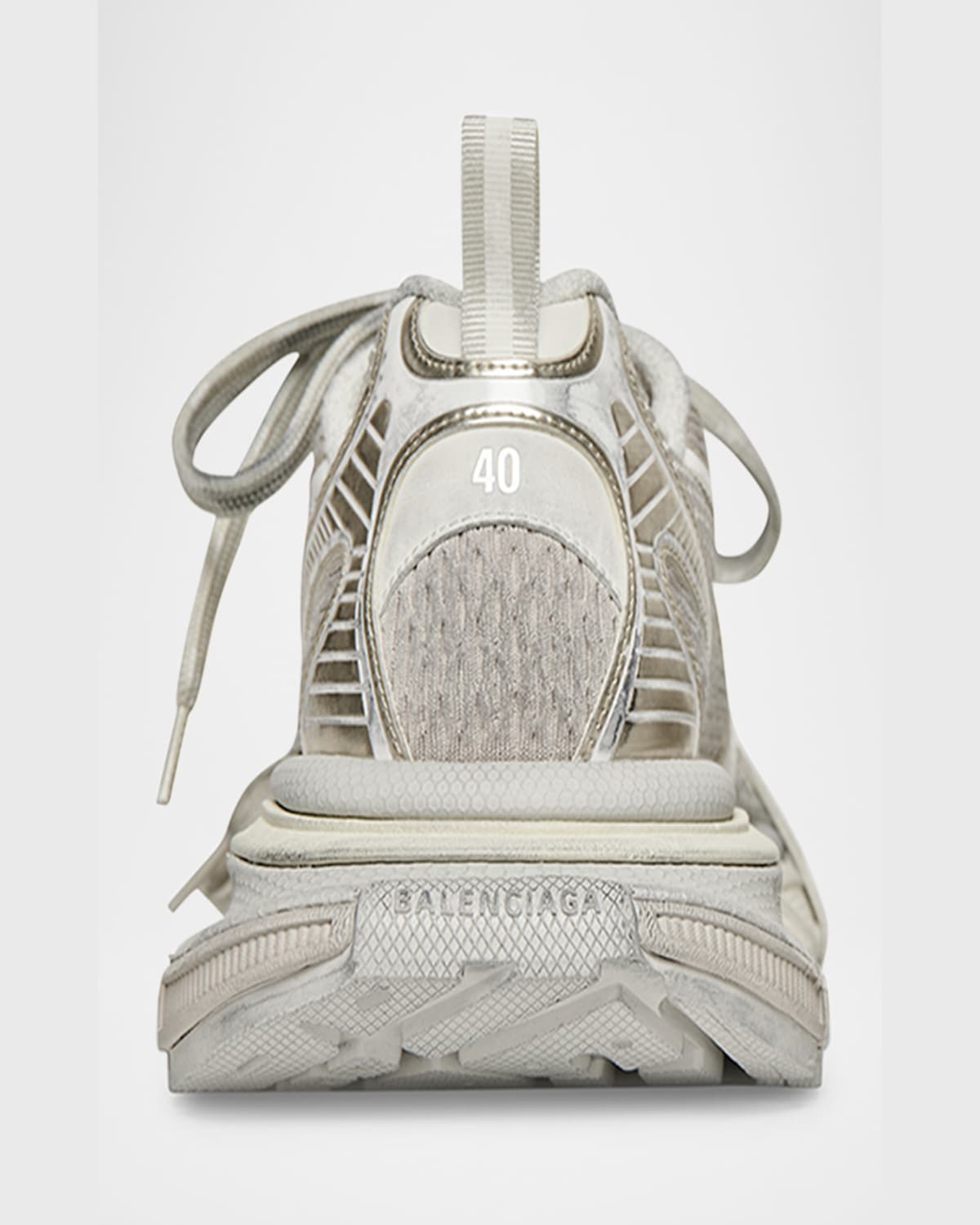 Balenciaga Men '3xl' Grey Low Top Sneakers With Logo Detail In Tech Fabric Man In Gray