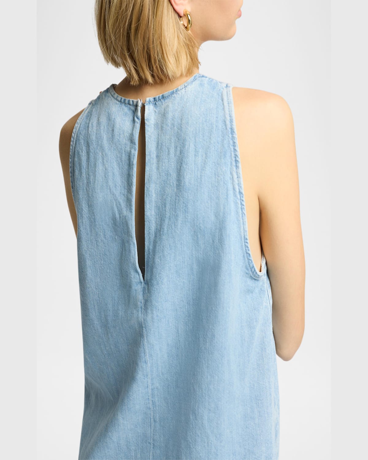 7 For All Mankind Sleeveless Chambray Top In Kansas