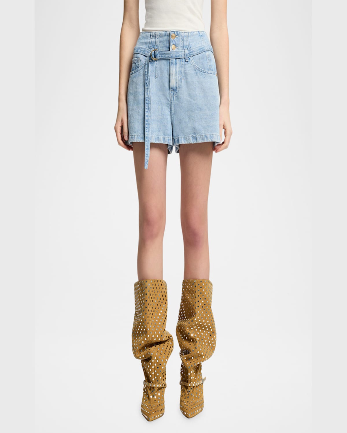 7 For All Mankind Belted Shorts In Kansas