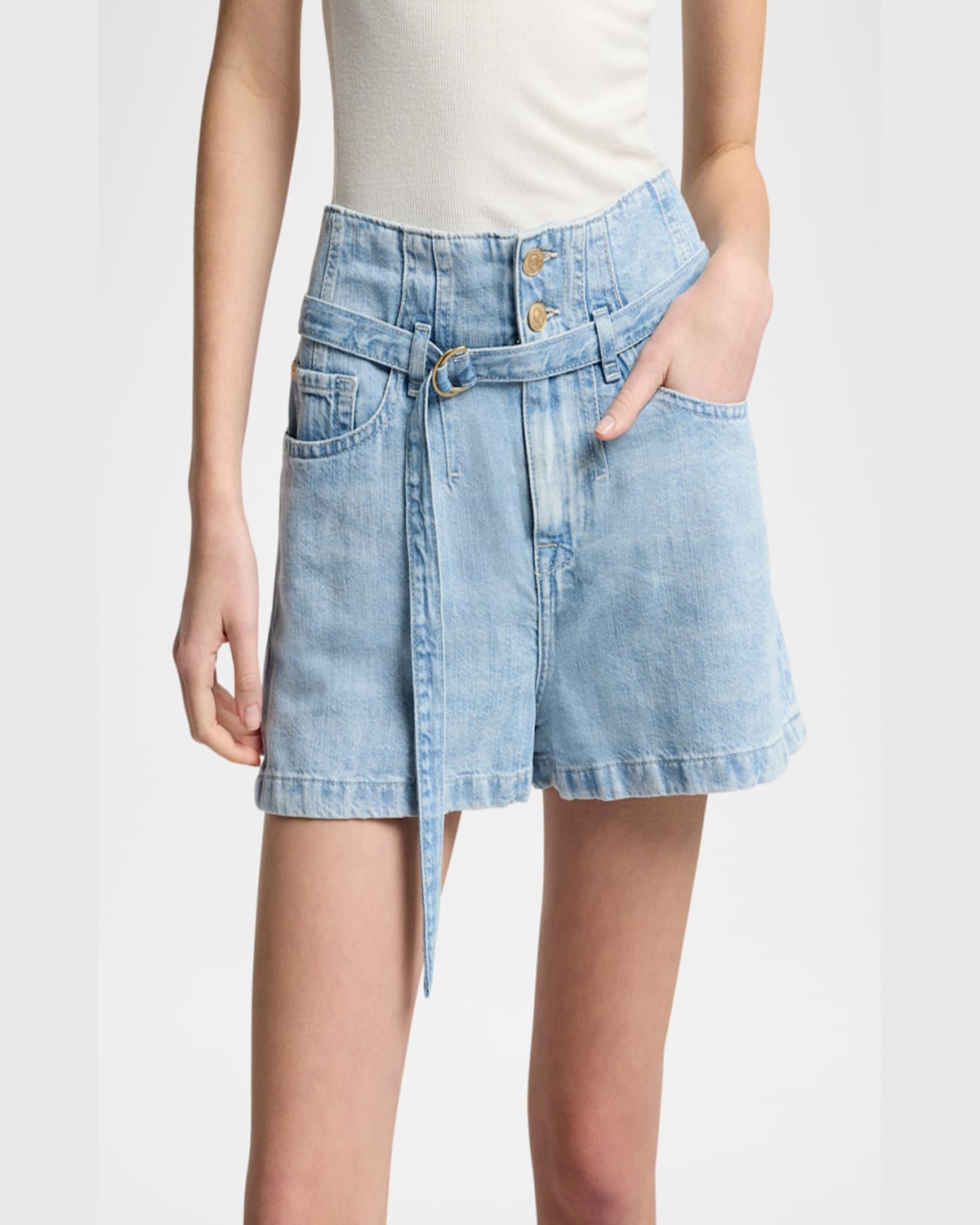 7 For All Mankind Belted Shorts In Kansas