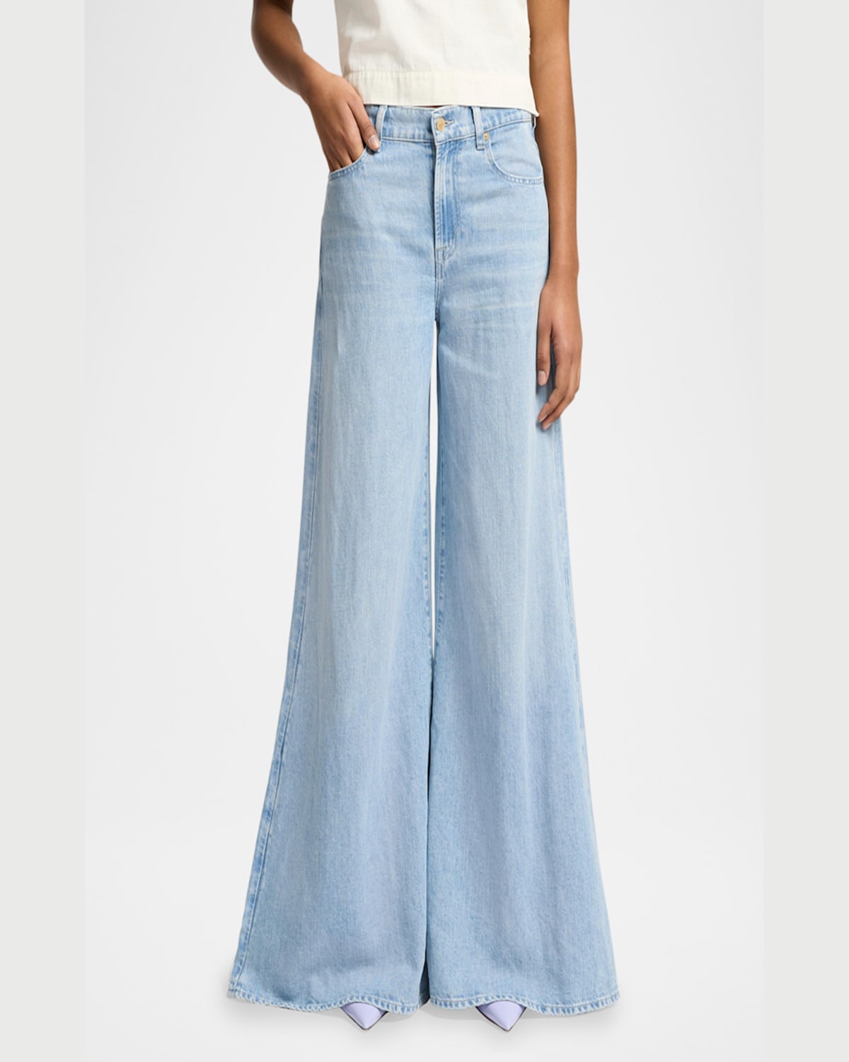 Shop 7 For All Mankind Willow Wide-leg Split Pants In Kansas